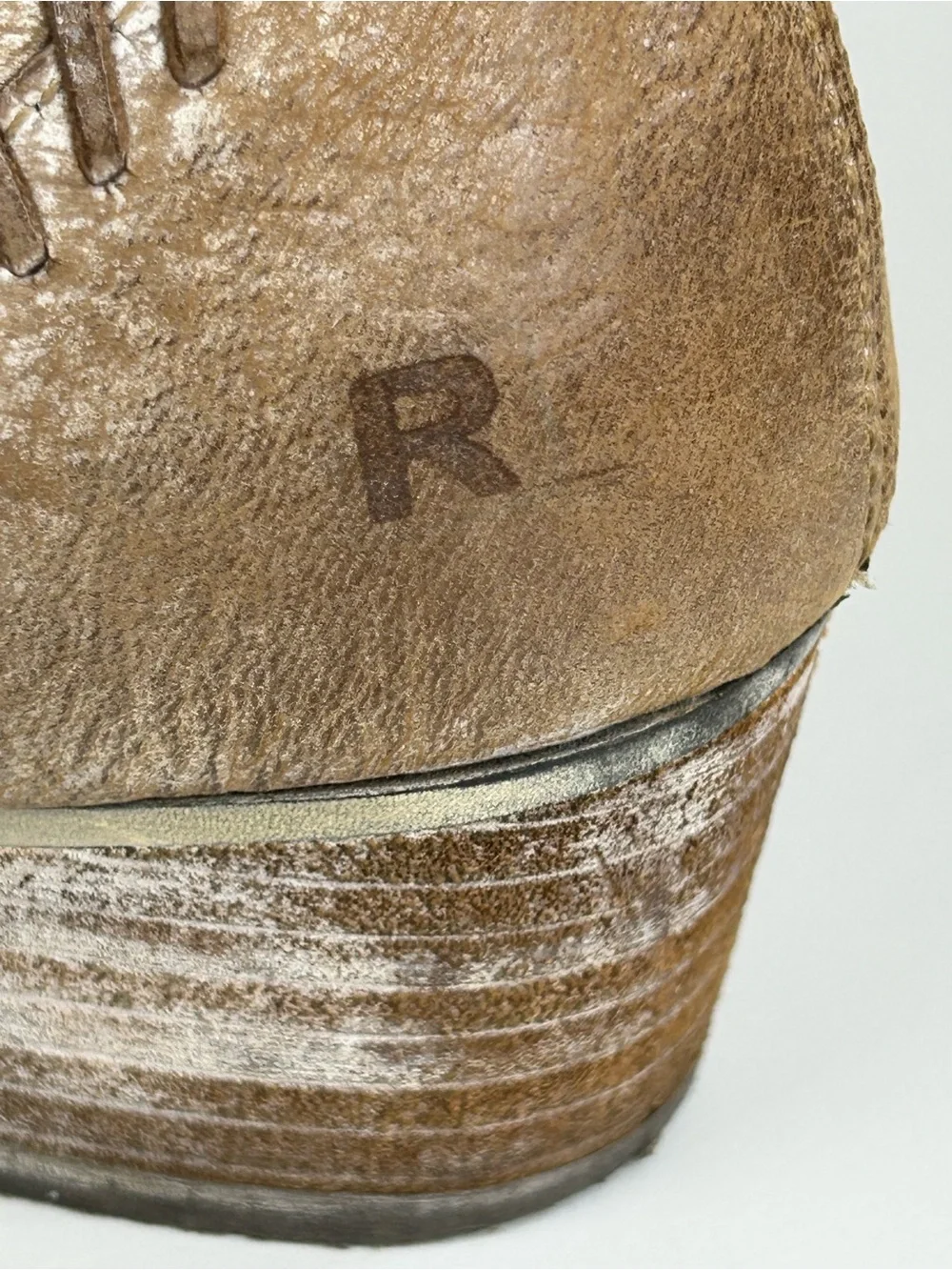 ROAN BY BED STU DUNE HEELED LEATHER ANKLE BOOTIE DISTRESSED TAN SIZE 9